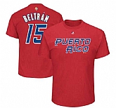 Puerto Rico Baseball 15 Carlos Beltran Majestic 2017 World Baseball Classic Name & Number T-Shirt Red,baseball caps,new era cap wholesale,wholesale hats